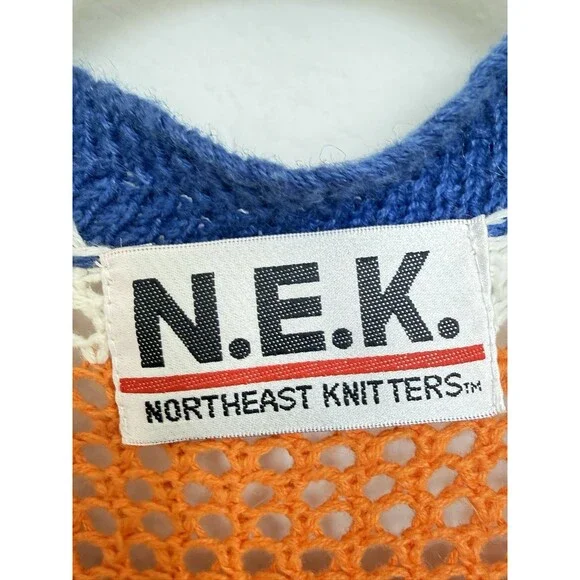 N.E.K. Northeast Knitters  Multi - Color Block Cardigan Sz M. Ramie/Cotton Blend - Picture 3 of 16